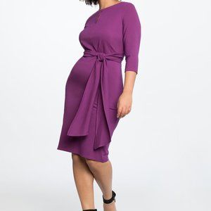 Eloquii Purple Midi Dress